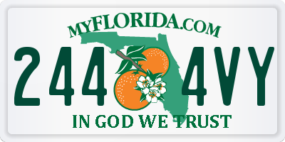 FL license plate 2444VY