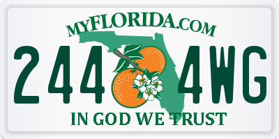 FL license plate 2444WG
