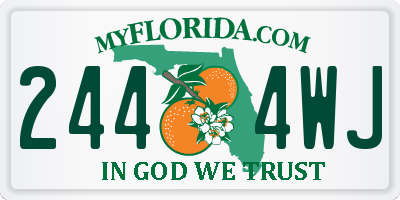 FL license plate 2444WJ