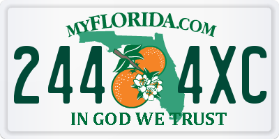 FL license plate 2444XC