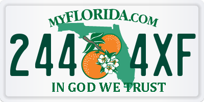FL license plate 2444XF