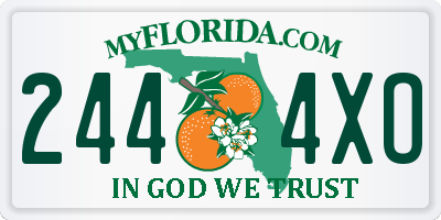 FL license plate 2444XO