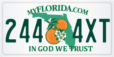 FL license plate 2444XT