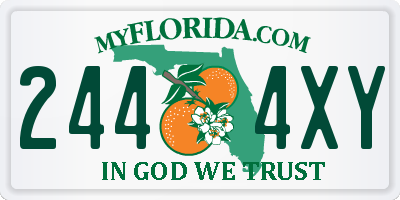 FL license plate 2444XY