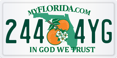 FL license plate 2444YG