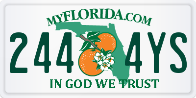 FL license plate 2444YS