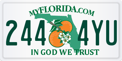 FL license plate 2444YU