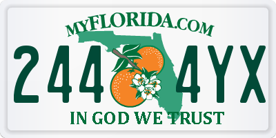 FL license plate 2444YX