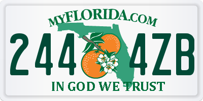 FL license plate 2444ZB