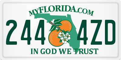 FL license plate 2444ZD