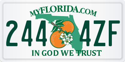 FL license plate 2444ZF