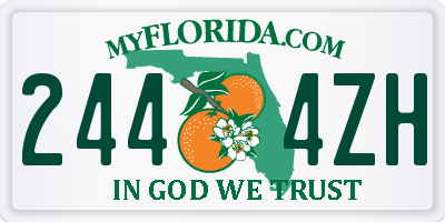 FL license plate 2444ZH