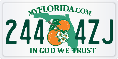 FL license plate 2444ZJ