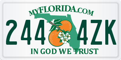 FL license plate 2444ZK