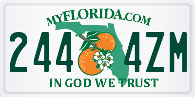 FL license plate 2444ZM