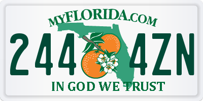 FL license plate 2444ZN