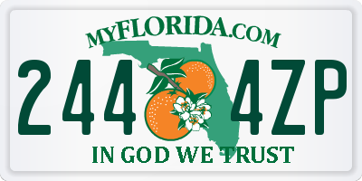FL license plate 2444ZP
