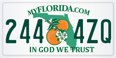FL license plate 2444ZQ