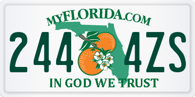 FL license plate 2444ZS