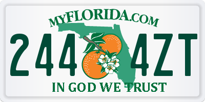 FL license plate 2444ZT
