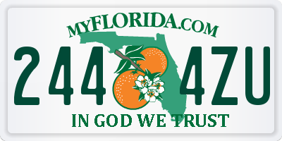 FL license plate 2444ZU