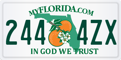 FL license plate 2444ZX