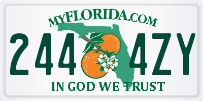 FL license plate 2444ZY
