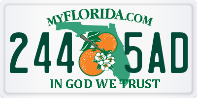 FL license plate 2445AD