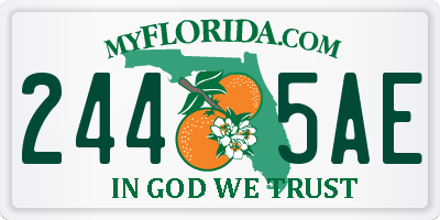 FL license plate 2445AE