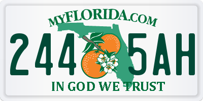FL license plate 2445AH