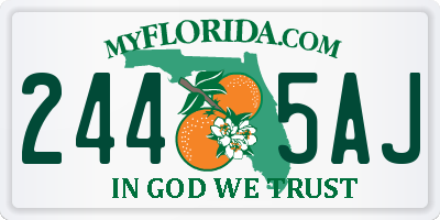 FL license plate 2445AJ