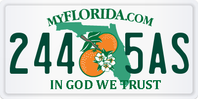 FL license plate 2445AS