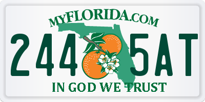 FL license plate 2445AT