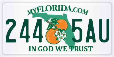 FL license plate 2445AU
