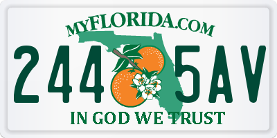 FL license plate 2445AV