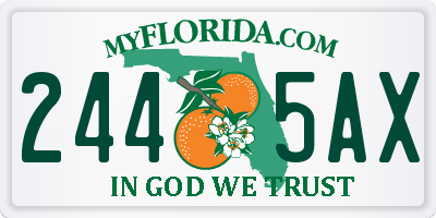 FL license plate 2445AX