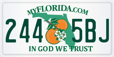 FL license plate 2445BJ