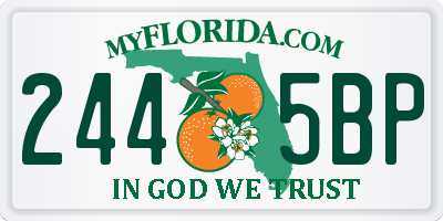 FL license plate 2445BP