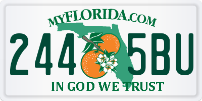 FL license plate 2445BU