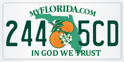 FL license plate 2445CD