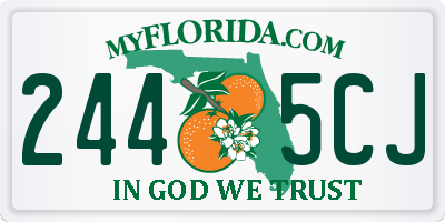 FL license plate 2445CJ