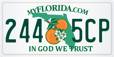 FL license plate 2445CP