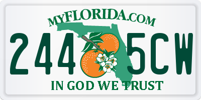FL license plate 2445CW
