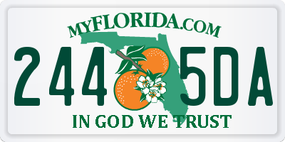 FL license plate 2445DA