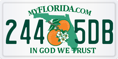 FL license plate 2445DB