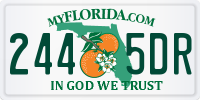 FL license plate 2445DR