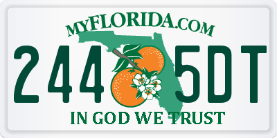 FL license plate 2445DT