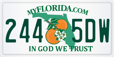 FL license plate 2445DW