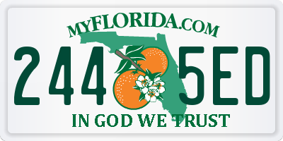 FL license plate 2445ED