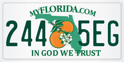 FL license plate 2445EG